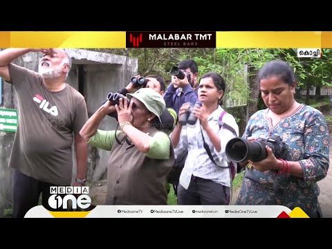 Sudhamma with a group of birdwatchers, from the MediaOne report